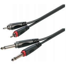 Soundsation JJRR-15BK Cavo adattatore 2x6.3mm Jack maschio STEREO - 2xRCA maschio / 1.5mt