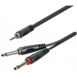 Soundsation SJJJ-30BKCavo adattatore a Y 3.5mm Jack maschio STEREO - 2x6.3mm Jack maschio MONO / 3mt