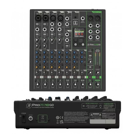 MACKIE PROFX10GO mixer analogico a batteria, usb 10 canali con effetti