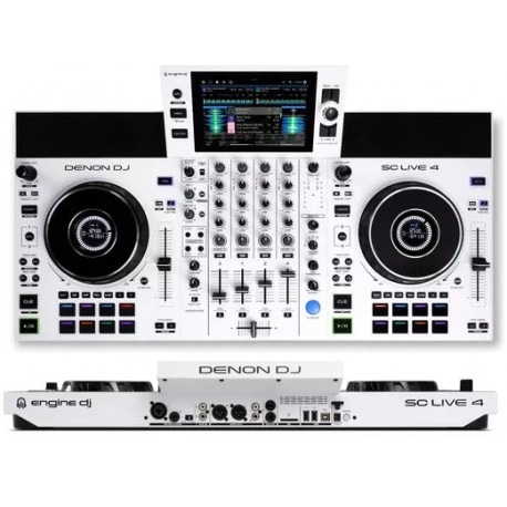 DENON DJ SC LIVE 4 White console dj all in one 4 deck bianca