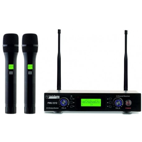 Audiodesign PMU 2212 Sistema wireless UHF con due microfoni palmari