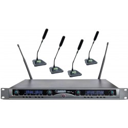 AUDIODESIGN PMU 4 CR kit radiomicrofoni ricaricabili gooseneck con centralina