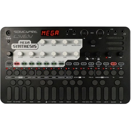 SONICWARE Liven Mega Synthesis groove box ispirata al sound dei videogiochi classici