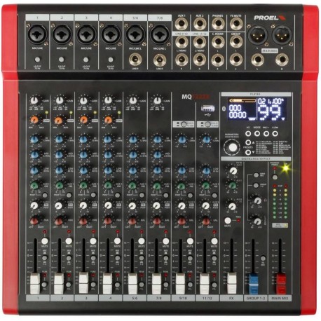 PROEL MQ1222x mixer a 12 canali con effetti, USB e Bluetooth