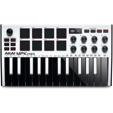 AKAI MPK MINI MKIII WHITE USB/ MIDI controller 25 tasti mini bianca con tasti neri e bianchi