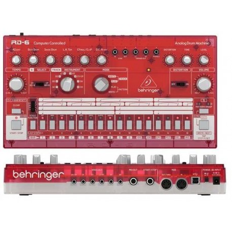 BEHRINGER RD-6-SB Analog Drum Machine - Red Translucent