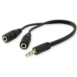 EQUIP AUDIO SPLIT CABLE cavo split a y 1 male jack 3,5mm/2 female jack 3,5mm