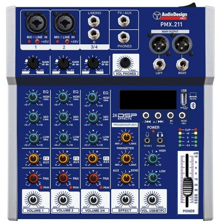 AUDIODESIGN PMX.211 MIXER a 4 canali