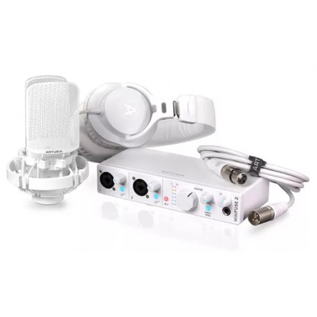 ARTURIA Minifuse Recording Pack White Bundle con minifuse 2, microfono, cuffia e cavo microfonico